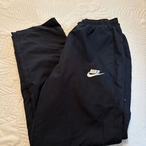 Nike Dark Blue track pants with White Logo Lined